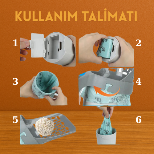 3'ü 1 Arada Akıllı Kedi Kumu Küreği - Temizlikte Kolaylık ve Tasarruf!